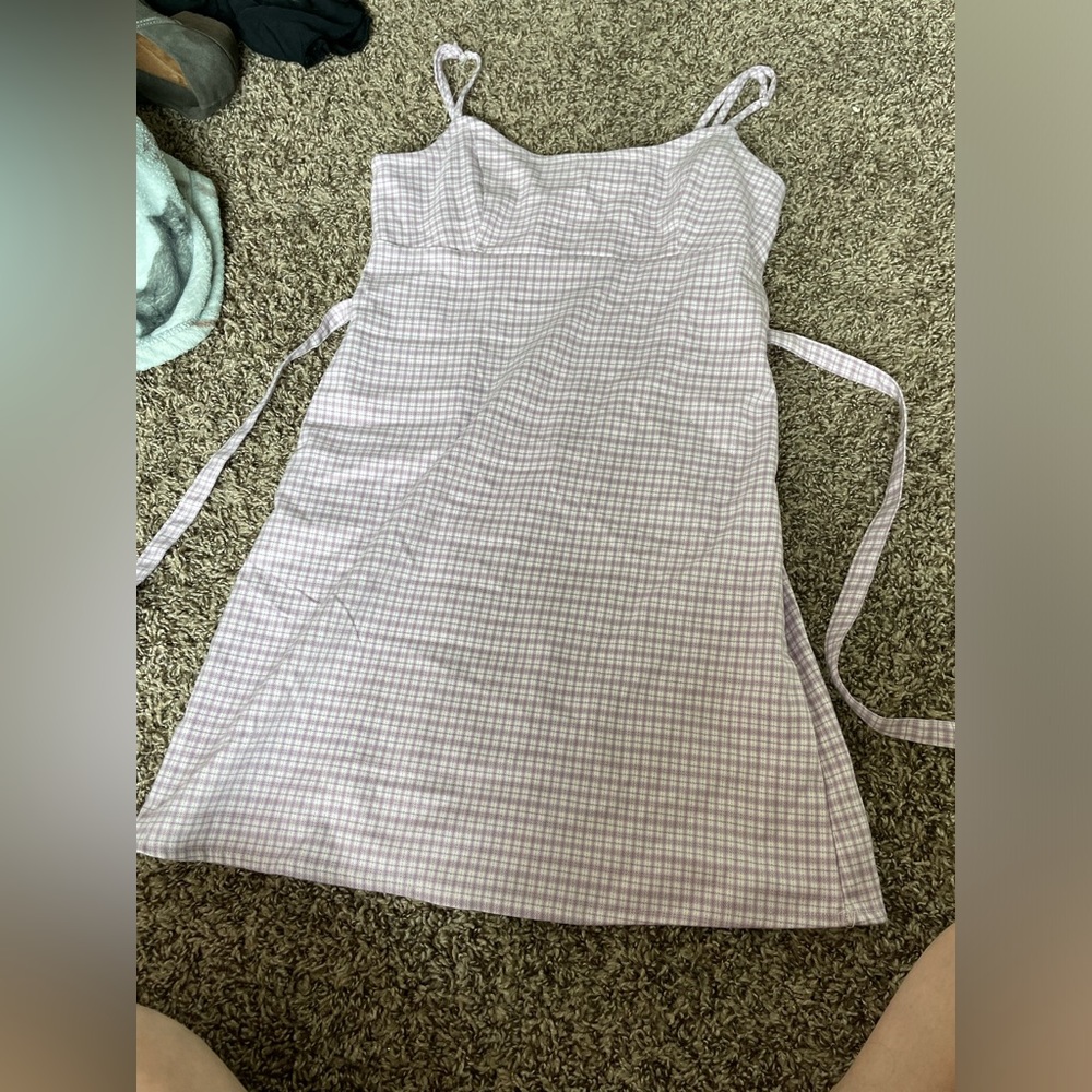 Lavender plaid minidress
